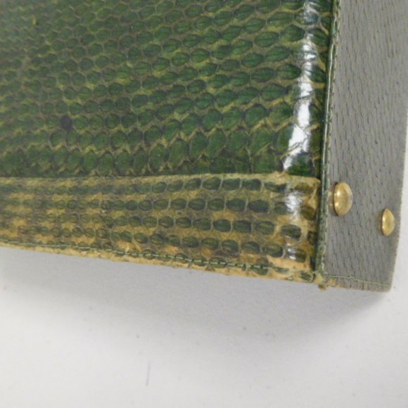 VINTAGE GREEN SNAKESKIN frame HANDBAG PURSE - Picture 10 of 10